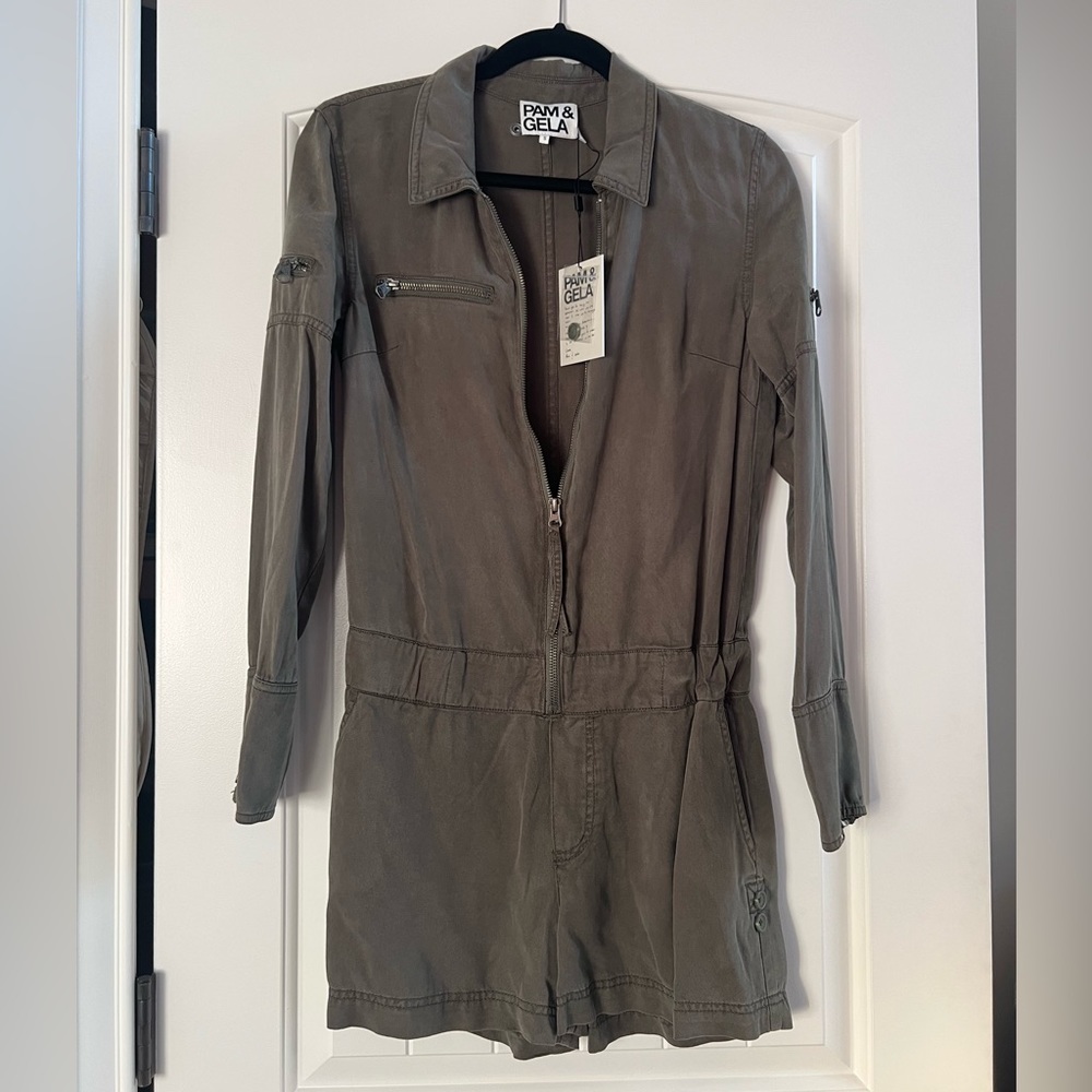 Pam & Gela Olive Green Romper. NWT Brand new